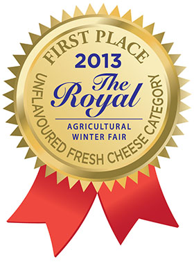 2013 First Place Winner
Unflavoured Fresh Cheese Category
The Royal Agricultural Winter Fair